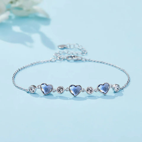 Luxury 925 Sterling Silver Blue Heart
