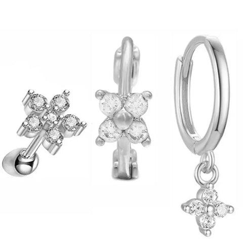 Cubic Zirconia Chain Hoop Earring