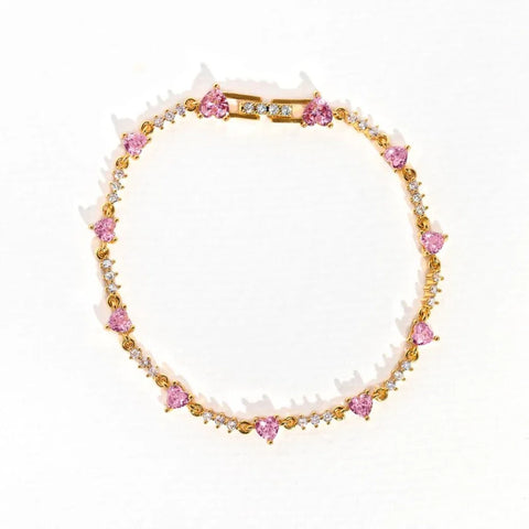 Exquisite Sweet Pink Zircon Bracelet