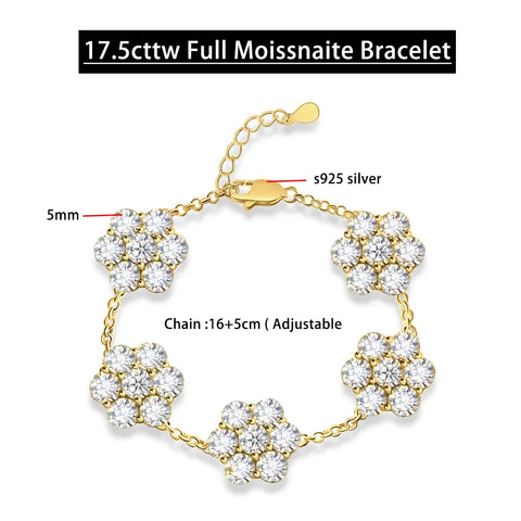 Serenty Day 17.5cttw D Color 5mm Full Moissanite Bracelet
