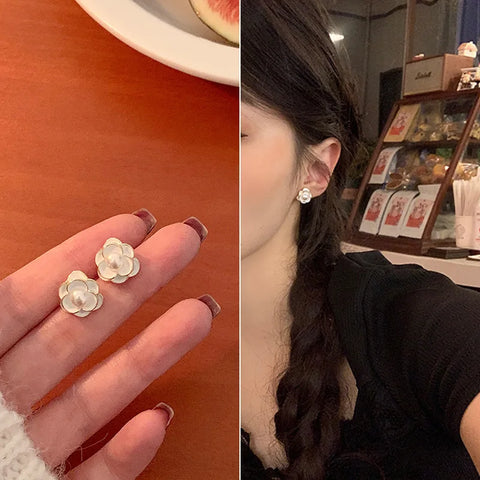 2024 New Romantic Camellia Flower stud earrings
