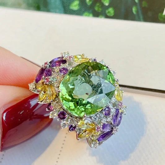 Bohemia Colored Gemstone Adjustable Ring