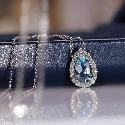 Fashion 925 Sterling Silver Drop Blue Sapphire