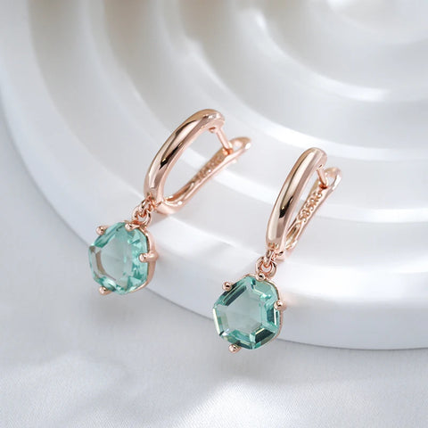 Wbmqda Light Green Stone Women's Drop Earrings