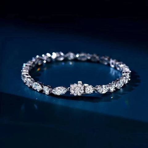 Wong Rain Round Marquise Cut Simulated Moissanite