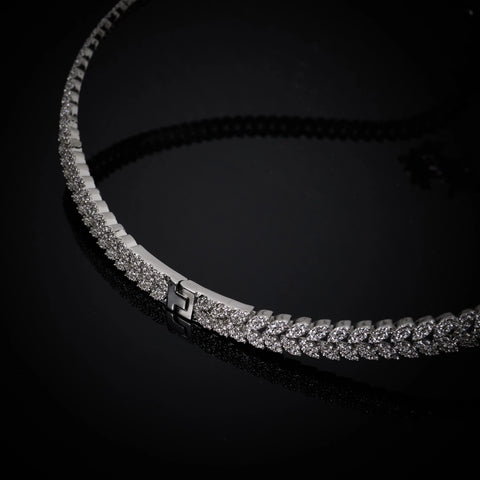 240905 Cuff Necklace Set for Women Bridal Wedding Party Cubic Zirconia  Jewelry Sets For Wedding Party Dress Suits Jewelry set