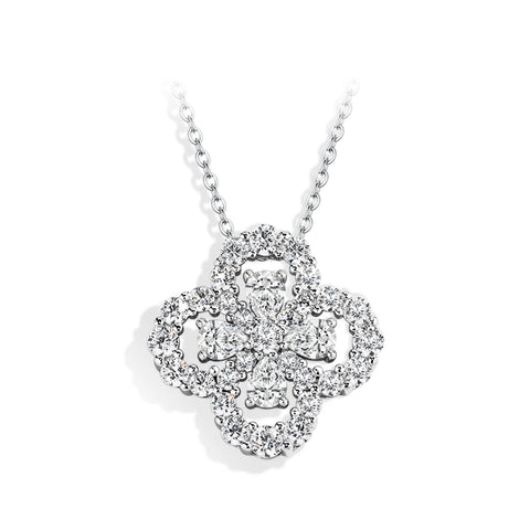 MINTYBOX S925 Silver Moissanite Diamond Loop Full Motif Pendant Clover Diamond White Gold Necklaces for Women Girls Jewelry Gift