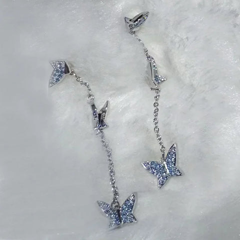 Original 2025 New Trend Fine Jewelry Set Charm Pink Butterfly Crystal Fashion Necklace Bracelet Earrings for Women's Party Gifts