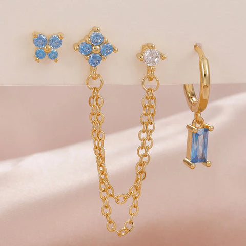3PCS Exquisite Stainless Steel 12Earrings