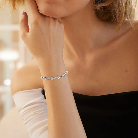 14k Gold Plated 2mm All Moissanite Diamond Bracelet