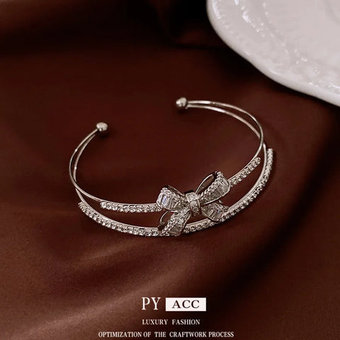Ultra-Shiny Butterfly Knot Zircon Bracelet