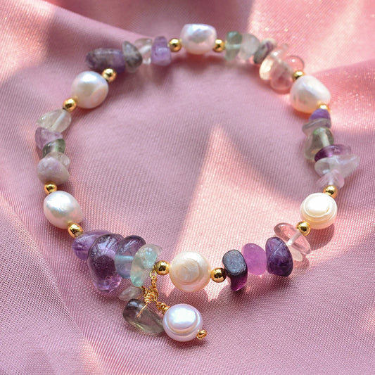 Freshwater Pearl & Purple Crystal