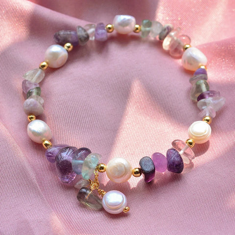 Freshwater Pearl & Purple Crystal