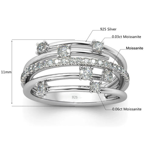 Szjinao Brand Trendy  Moissanite Ring - BOLEVARD RING