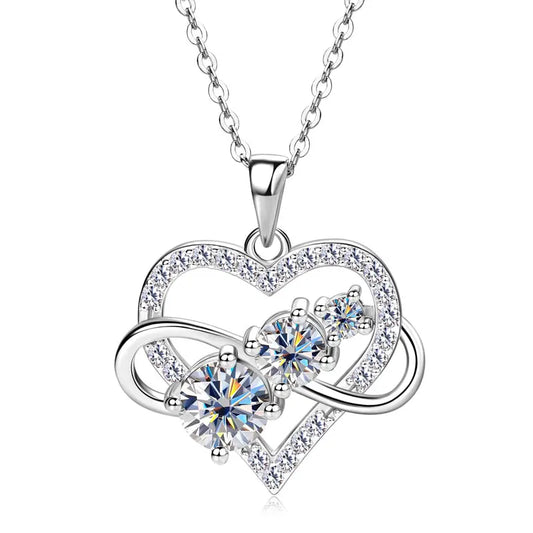 Moissanite Infinite Love Heart Pendant Necklace