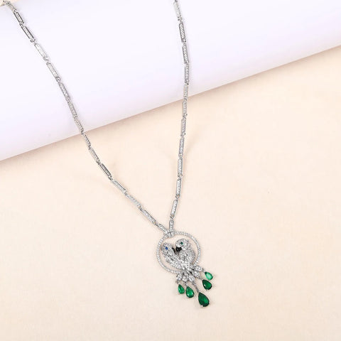 Women Exaggerated Luxury Zircon Parrot Necklace Earrings Set 2025