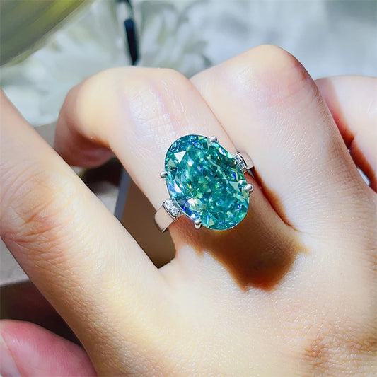 Serenity 5ct 10ct Oval Ice Cut Moissanite Rings