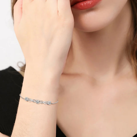 18k Gold Plated 5mm 1.5CTW Moissanite Infinity Bracelet