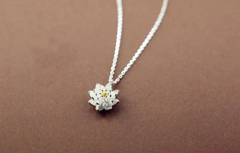 925 Sterling Silver lotus  Necklaces & Pendants For Women High Quality Sterling-silver-jewelry