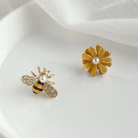 Flower Butterfly Stud: Bling Crystal Studs.