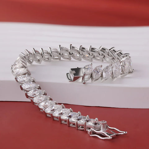 BXINY GRA Certified Marquise Cut All Moissanite Tennis Bracelet