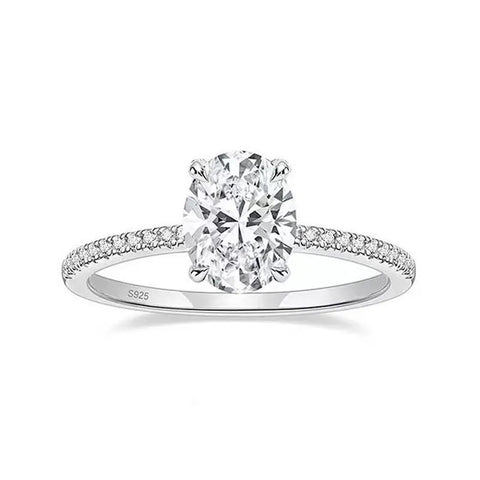 KNOBSPIN 1/2/3ct D Color Oval Cut Moissanite Ring
