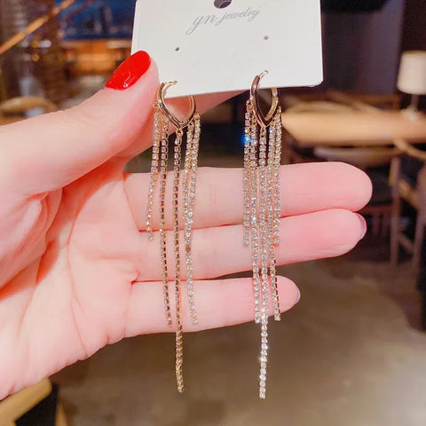Zircon Wheat Tassel Pendant Gold Color U-shaped