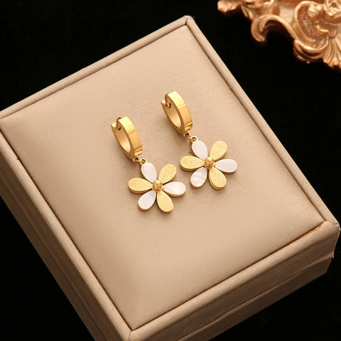 EILIECK 316L Stainless Steel Star Flower Bear Necklace Earrings