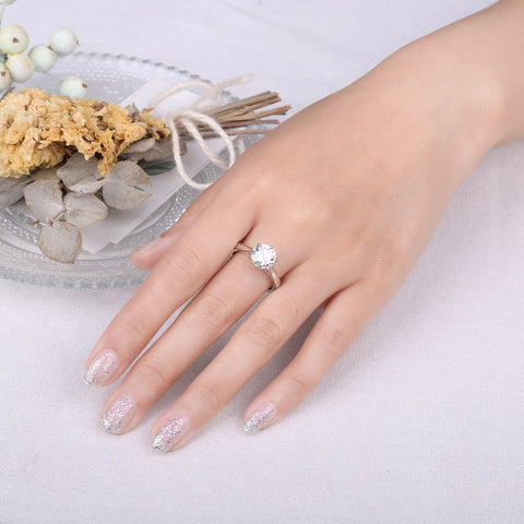 JewelryPalace Moissanite D Color 0.5ct 1ct 1.5ct 2ct Round Cut - BOLEVARD RING