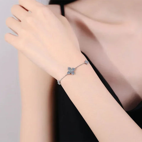 EWYA Real GRA Certified 1.2cttw D Color Moissanite Bracelet