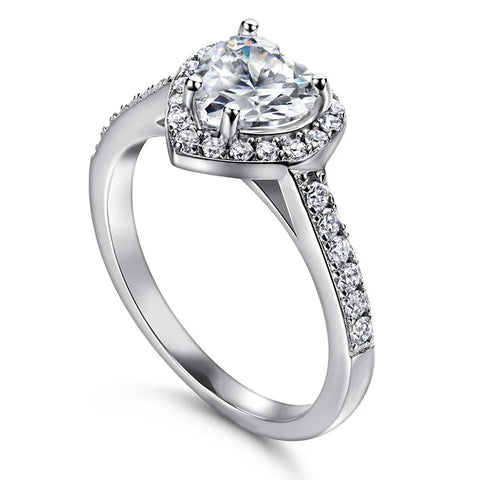 Pink Heart Moissanite Rings
