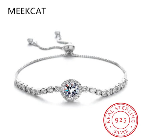 Round Cut D VVS1 Moissanite Tennis Bracelet