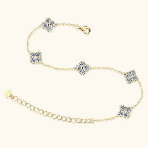 Flower Clover Bracelet Moissanite