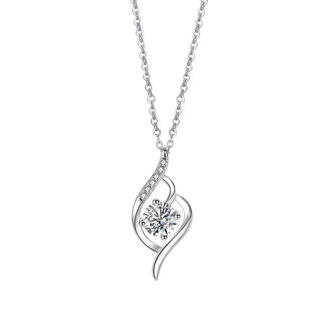 Elegant Simplicity Women's Necklace With Moissanite Stone Elegant Silver Jewelry Gift For Women New Arrival Special Offer