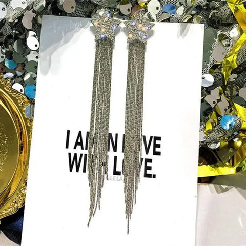 Zircon Wheat Tassel Pendant Gold Color U-shaped