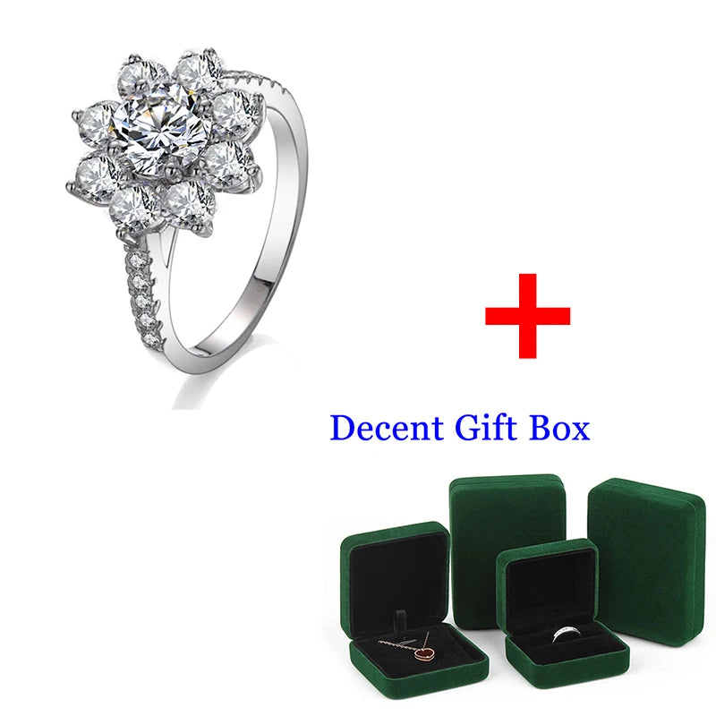 2 Carat Sunflower Real Moissanite Engagement Ring - BOLEVARD RING