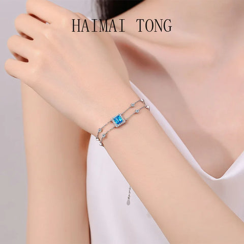 HAIMAITONG Hand-inlaid Moissanite bracelet