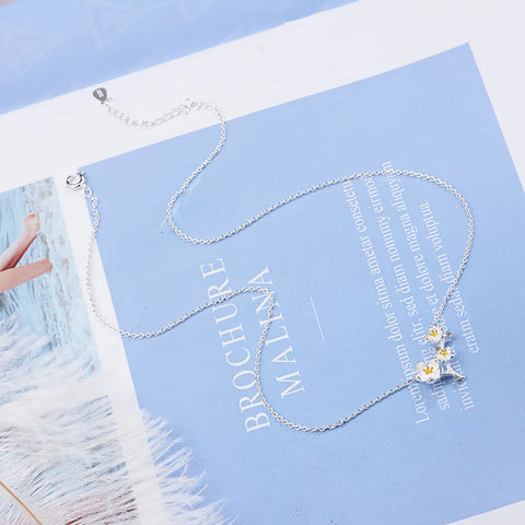 925 Sterling Silver Flower Pendant Chain Necklace For Women Luxury Fine Jewelry Accessories Wholesale Jewellery Argent 925