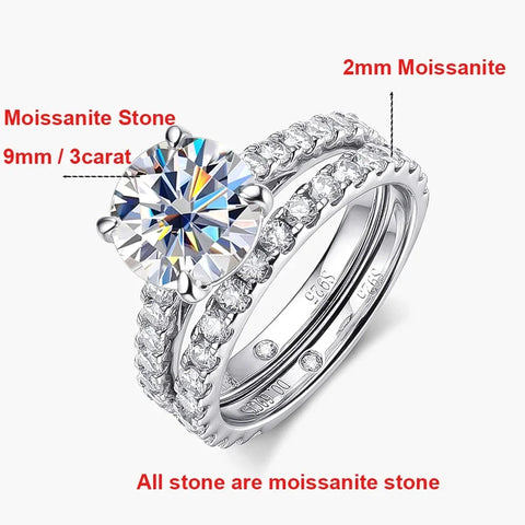Full Moissanite Bridal Rings Set