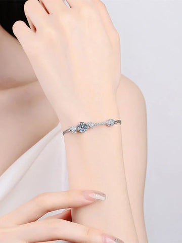 MoisaLuxe Official Store GRA Moissanite Plata  Bracelet