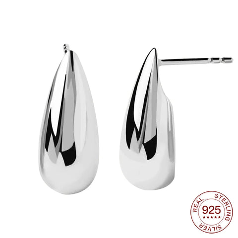 925 Sterling Silver Elegant Sparkling Lucky Clover Hoops Earring