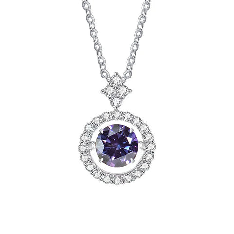 JoyceJelly 1CT Moissanite Diamond Necklace S925 Sterling Silver Beating Heart Pendant Clavicle Chain VVS D Color 3EX Cut Round