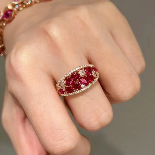 Light Luxury Shining Exquisite Ruby rings