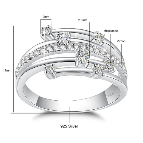 Szjinao Brand Trendy  Moissanite Ring - BOLEVARD RING