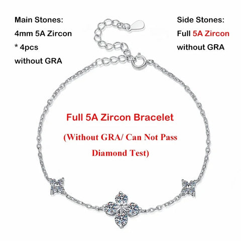 EWYA Real GRA Certified 1.2cttw D Color Moissanite Bracelet