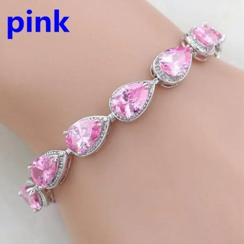 Graceful Green Crystal Leaf Bracelet