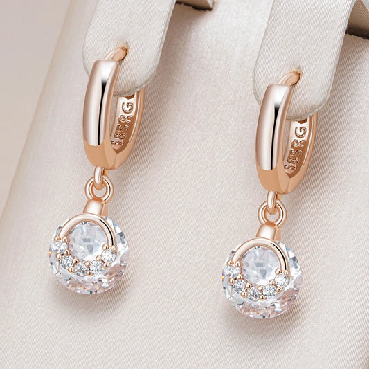 Kinel Hot 585 Rose Gold Color Drop Earrings
