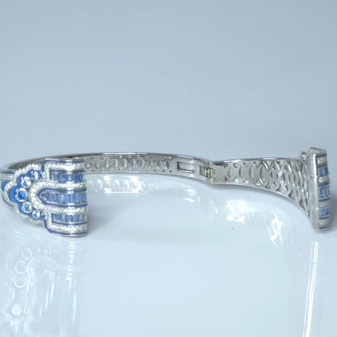 KQDANCE Luxury 925 Sterling Silver Cuff Bangles Bracelets