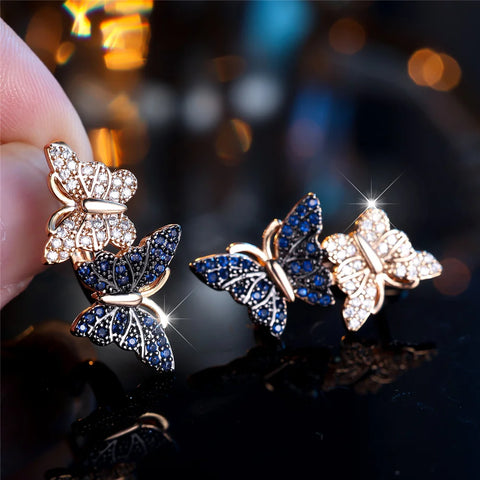 Charm Female White Blue Crystal Zircon Stone