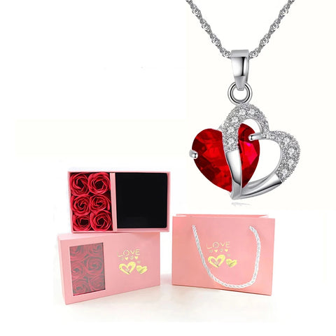 Zircon Heart Pendant Necklaces